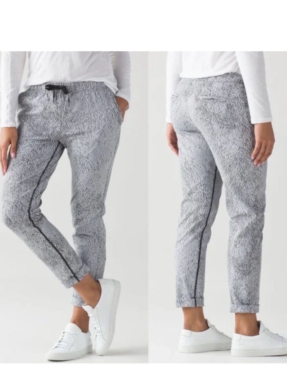 lululemon athletica Jet Pant Power Luxtreme Spray Jacquard White Black